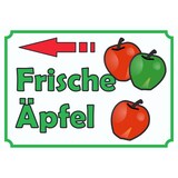thumbnail of Verkaufsschild Schild Äpfel links A2 Rückseite selbstklebend