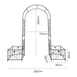 thumbnail of Helloshop26 - Arco para roseiras 220 x 202 x 50 cm com floreiras de aço preto 03_0008858