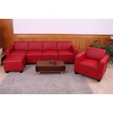 thumbnail of Conjunto de sofá modular Lyon 3-1-1-1, imitação de couro ~ vermelho