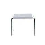 thumbnail of MF- Mesa de Apoio Modelo ARISTON Baixa, laterais em vidro curvo 12mm, Tampo DM lacado branco alto brilho, 60x63 cm - Moderna e luminosa