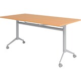thumbnail of bümö Klapptisch Buche 160 x 80 cm klappbar & fahrbar, klappbarer Schreibtisch auf Rollen, Klappschreibtisch, Tisch klappbar, Klappbarer Tisch,