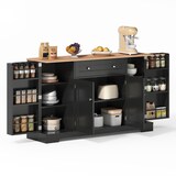 thumbnail of Sideboard 138x40x85 cm mit Schublade, Doppeltürfach und verstellbaren Einlegeböden, kippsicher und geräuscharm, Modernes Eurodesign Schwarz