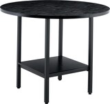 thumbnail of Esstisch MDF und Metall Schwarz Ø100x77 cm, rund mit Stauraumablage, für 4–6 Personen