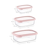 thumbnail of Set 3 Recipientes Herméticos para Alimentos, de forma Rectangular Rosa 7house