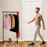 thumbnail of Relaxdays Kleiderständer auf Rollen, Metall, Kleiderstange höhenverstellbar, 94-161x75,5x42,5 cm, Rollständer, schwarz