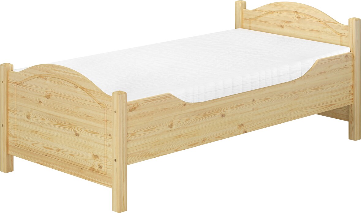 Seniorenbett extra hoch Rollrost Matratze 90x200 Massivholz Holzbett Gästebett 60.40-09 M