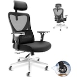 thumbnail of CLOUVOU CleverSeat, ergonomischer Bürostuhl, Rückenlehne mit Mesh Bezug, 4D-Armlehnen, 3D-Kopfstütze, BladeWheels, Schwarz