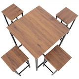 thumbnail of Set Tavolo Bar Quadrato Alto 110 cm e 4 Sgabelli Marrone Noce Mod. ROMA adatto da interno o esterno sotto gazebo tenda by Yelloo