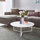 thumbnail of Couchtisch 80cm Rund Weiß Matt Design Wohnzimmertisch Sofa Beistell Tisch