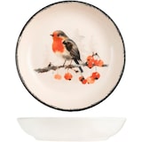 thumbnail of H&H, Servizio tavola 18 pezzi Frosty, set tavola natalizio, decoro pettirosso, in stoneware,