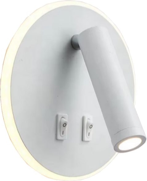 Leselampe LED mit Doppelschalter, Weiß matt, 3+9W, 3000K