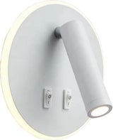 thumbnail of Leselampe LED mit Doppelschalter, Weiß matt, 3+9W, 3000K