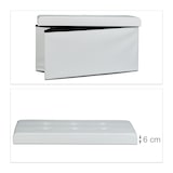 thumbnail of Relaxdays Faltbare Sitzbank 38 x 76 x 38 cm HxBxT, 2-Sitzer m. Stauraum, Kunstleder Sitzhocker 300 kg belastbar, weiß