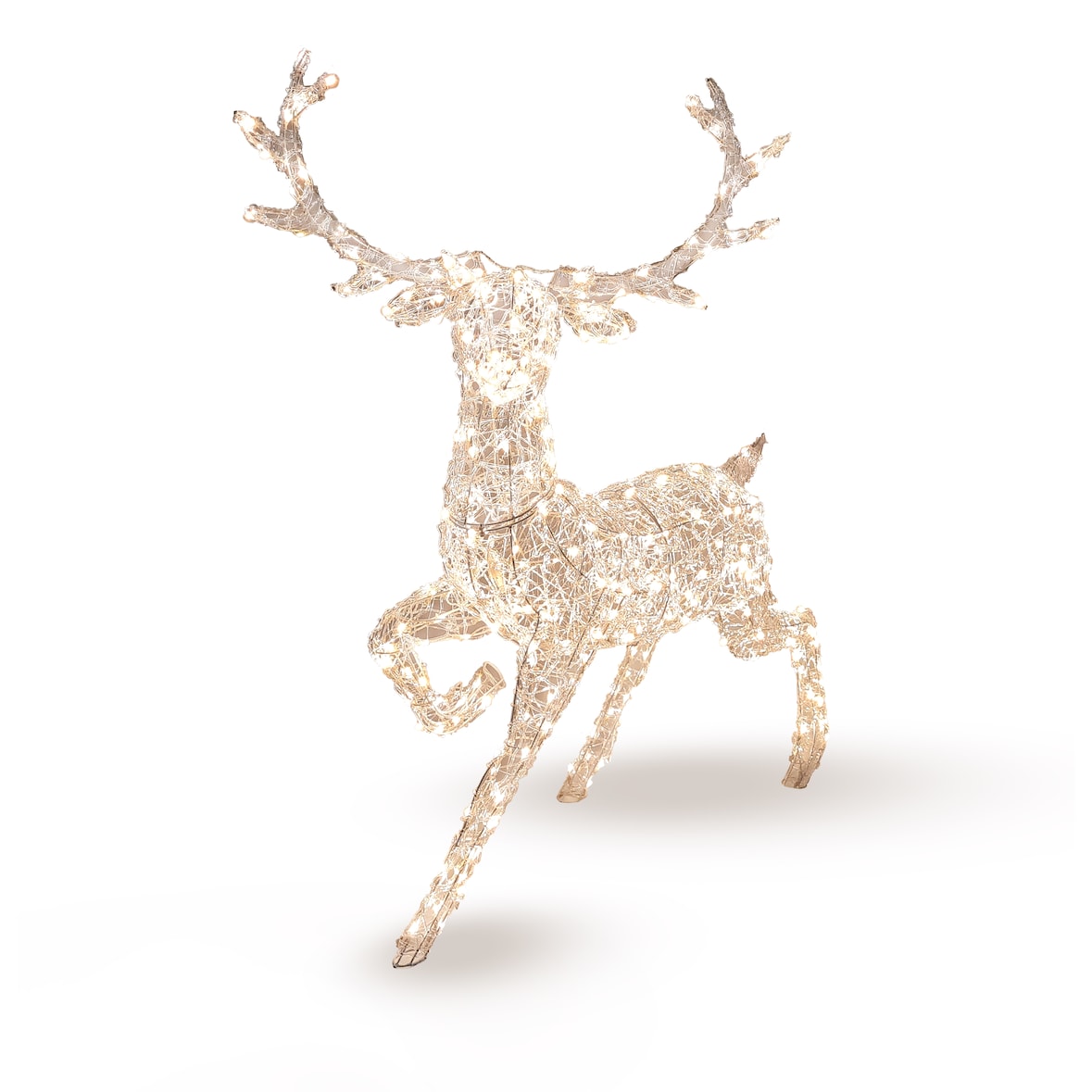 Cervo Luminoso in acrilico con struttura in metallo 88x70cm,300 LED bianco caldi/10% flash bianco freddo.Per ambienti interni ed esterni.