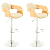 thumbnail of 2er Set Barhocker Kingston Kunstleder natura/creme