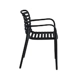 thumbnail of METRO PROFESSIONAL Cadeira de exterior empilhável Elaria, com braços, plástico, preto