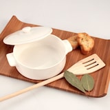 thumbnail of Cazuelas cocotte pequeñas de porcelana blanca con tapa (3 piezas) Ovum