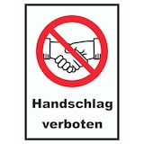 thumbnail of Handschlag verboten Schild kein Händeschütteln Symbol und Text Schild A3 (297x420mm)