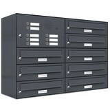 thumbnail of AL Briefkastensysteme 8 Fächer Premium Wand Briefkasten Anlage in RAL 7016 Anthrazit Grau, Post A4, robust, wetterfest, Artikelnummer: 132P8EA2KSP7016
