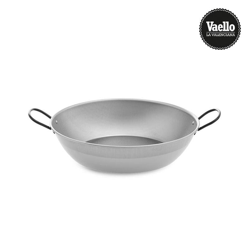 Gepolijste diepe koekenpan met grepen Ø30Cm. Vaello