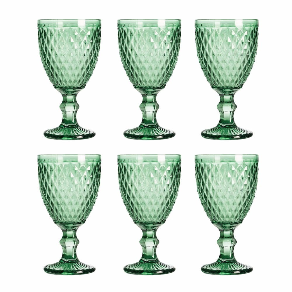 Solycarpa Juego 6 Copas Color Verde Transparente Personalizado para Fiesta, Boda o Bautizo Original y Resistente