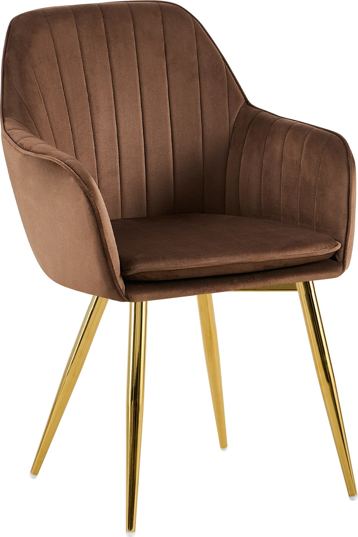 Esszimmerstuhl SULIS - Samt Braun 60x86x57 cm Gold | Essstühle Esszimmerstühle Küchenstühle Wohnzimmerstühle