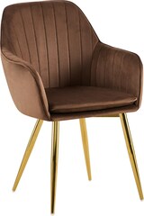thumbnail of Esszimmerstuhl SULIS - Samt Braun 60x86x57 cm Gold | Essstühle Esszimmerstühle Küchenstühle Wohnzimmerstühle