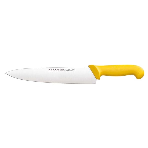 ARCOS Serie 2900 - Cuchillo Profesional Cocinero 25 cm Acero NITRUM. Amarillo