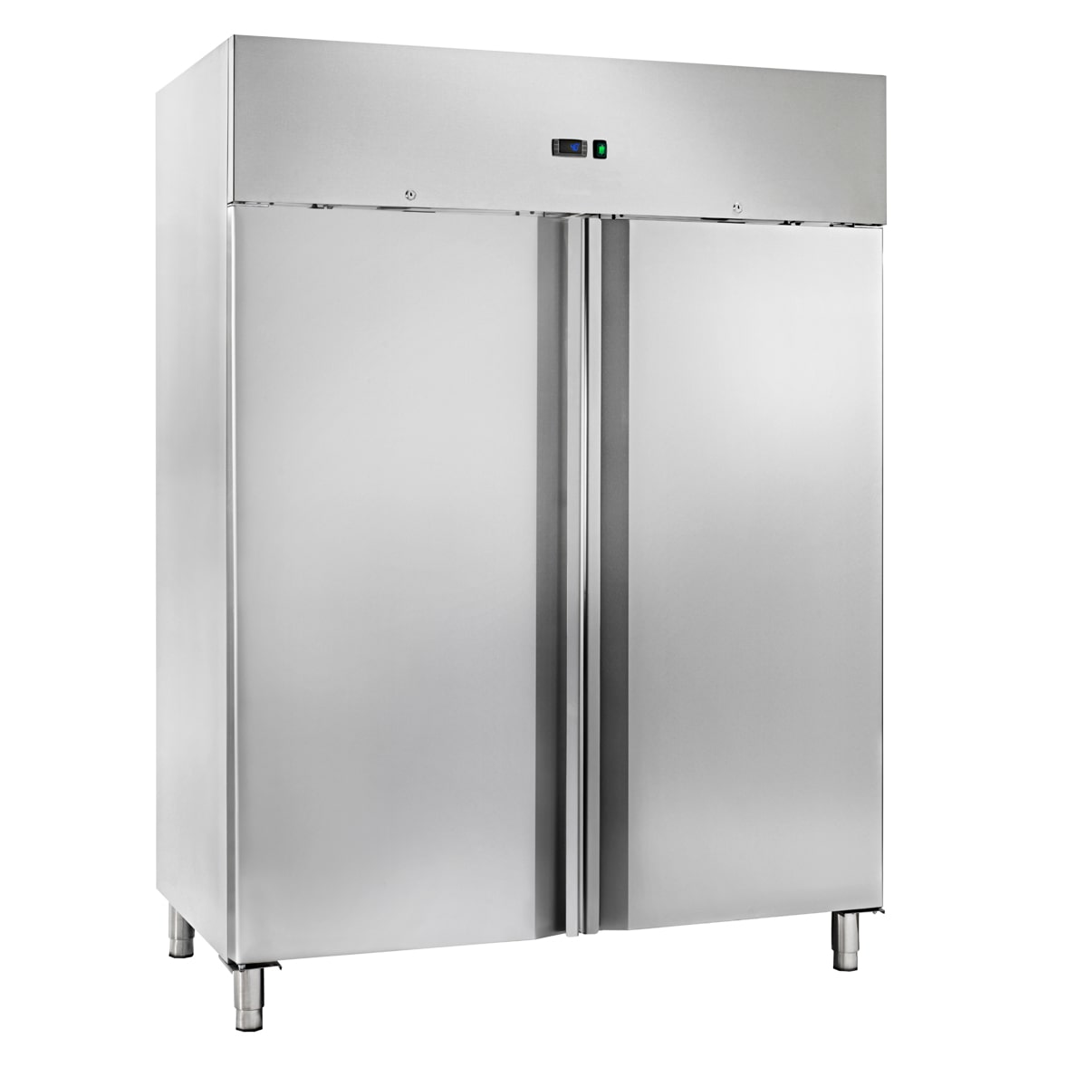 Armadio frigorifero professionale 2 porte in acciao, ventilato, temp. -18°/-22°C, GN 2/1, serratura e luce interna, lt 1400, Mod. CM1400TN