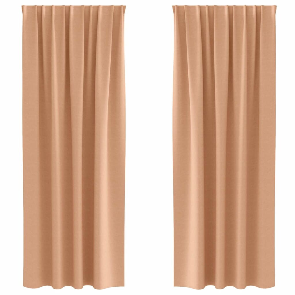 vidaXL Verdunkelungs-Vorhänge mit Ringen 2 pcs Hellbraun 260 x 140 cm