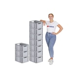 thumbnail of PROREGAL SparSet 10x Eurobox NextGen Grip mit Auflagedeckel & 4 grünen Verschlüssen, HxBxT 22x30x40cm, 20L, Grau, Griffe offen, Eurobehälter