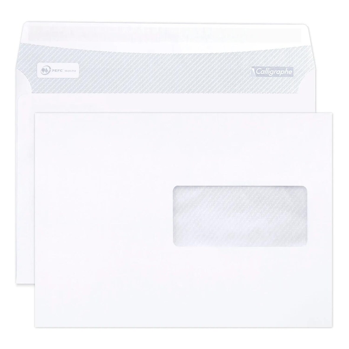 Calligraphe 500x Enveloppes auto.adh. 162x229 fen. 45x100- Weiß 699C