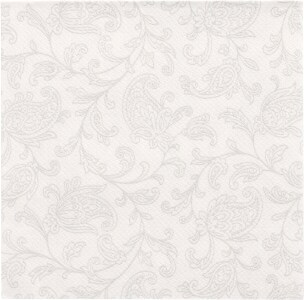 14 X 20 Servietten "ROYAL Collection" 1/4-Falz 25 cm x 25 cm weiss "Ornaments"