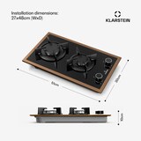 thumbnail of Lumiflame Gaskochfeld | 2 Brenner | Kupferrahmen | Elektrische Zündung | 4,2 kW Leistung Schwarz