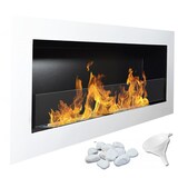 thumbnail of Chimenea de bioetanol Modelo Ebba Blanco con cristal protector 90 cm