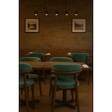 thumbnail of METRO PROFESSIONAL Chaise de restaurant rembourrée Rivello, lot de 2, bois de hêtre, wengé/vert