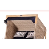 thumbnail of Strandkorb deVries PURE® Friesland Sylt XL - PE white kubu - Dessin 198 - inkl. Schutzhülle