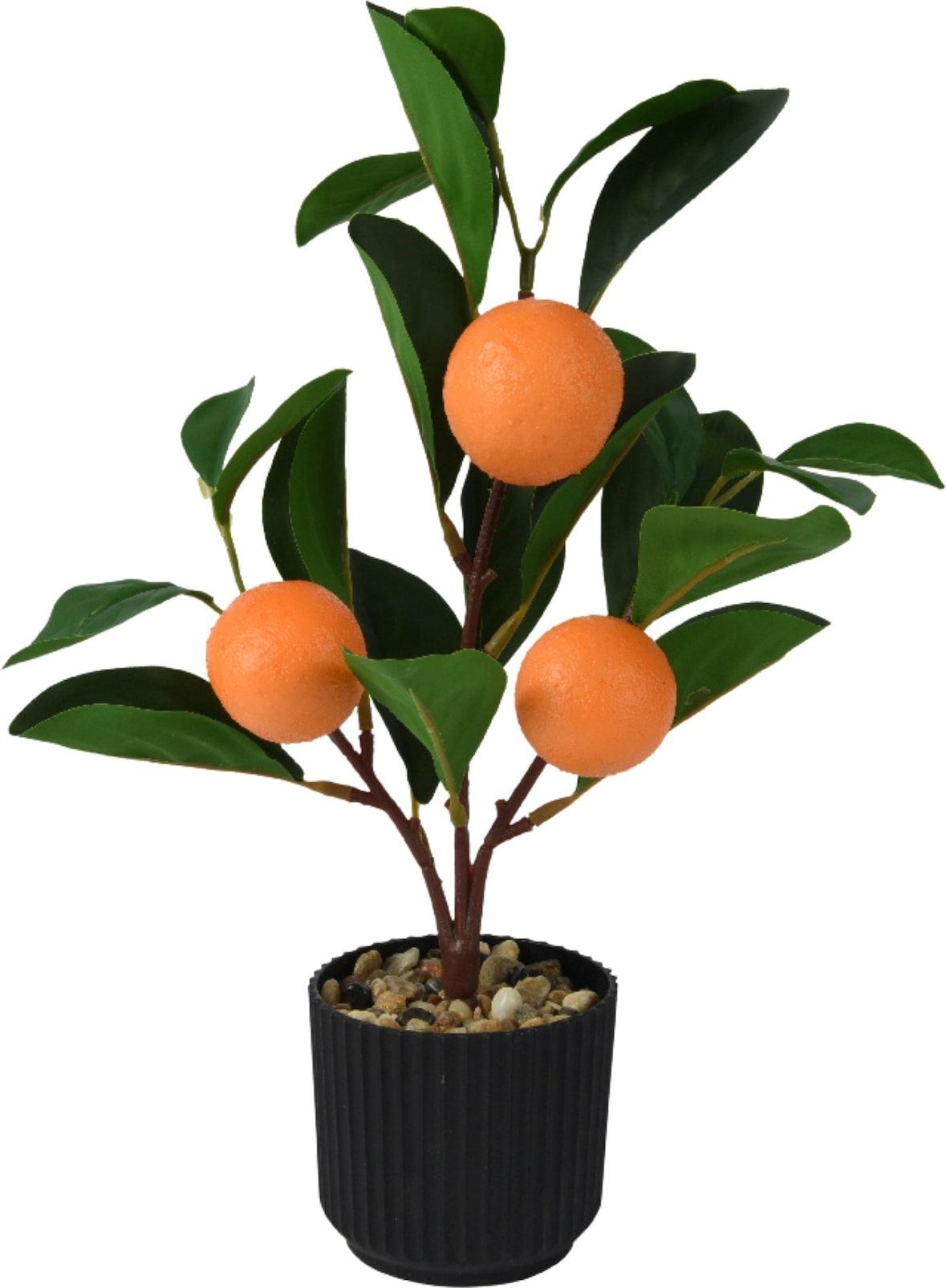 Künstlicher Orangenbaum 27cm im Topf Kunstpflanze Orangenbäumchen Topfpflanze Apfelsine Frühlingsdeko Osterdeko Sommerdeko Zitruspflanze Orange Grün