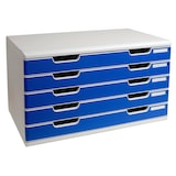 thumbnail of EXACOMPTA Cassettiera Modulo 322003D, sistema modulare a 5 cassetti A3, box PS monoblocco, (PxlxAlt) 35x57,6x32cm, gamma Office, blu