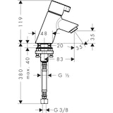 thumbnail of Hansgrohe TALIS S 40 Standventil ohne Ablaufgarnitur, verchromt