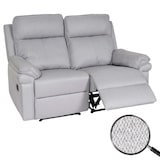 thumbnail of 2-zits bioscoopfauteuil HWC-L94, relax TV-fauteuil met armleuning, relaxfunctie Nosag-vering stof/textiel ~ lichtgrijs