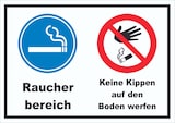 thumbnail of Schild Raucherbereich Boden verboten A6 (105x148mm)