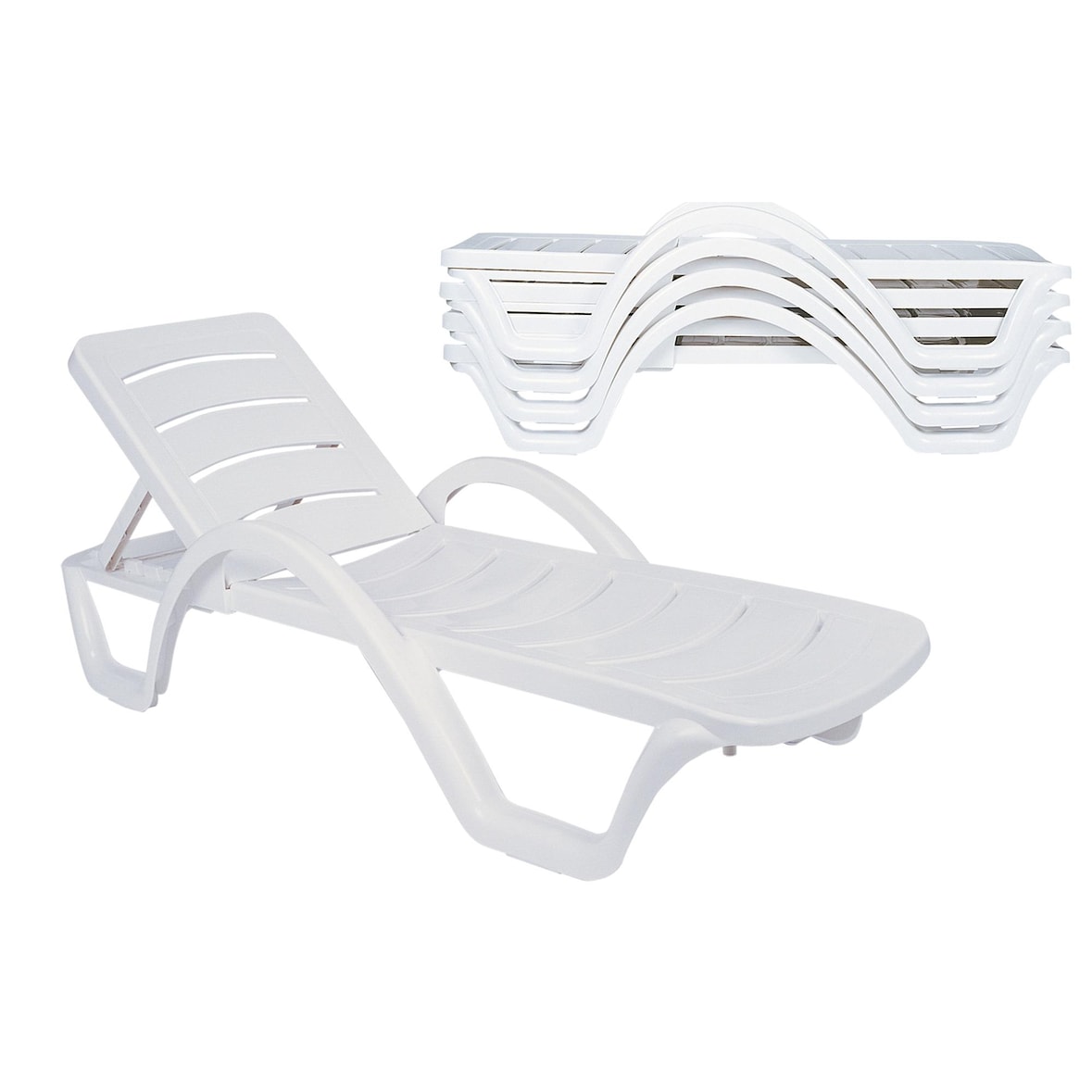 Set van 4 ligbedden Havana wit