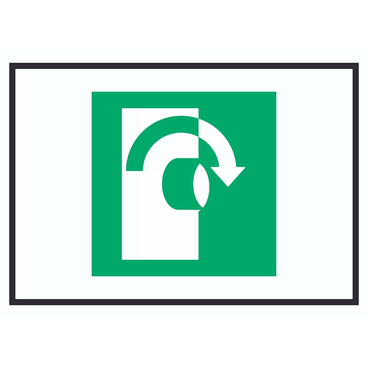 Zum Öffnen im Uhrzeigersinn drehen Symbol A3 (297x420mm) Schild