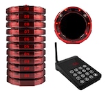thumbnail of Sistema de chamada para restaurante / Beeper / Pager, 10 discos e 1 teclado, alcance 200m