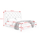 thumbnail of KAWOLA Bett ANNY Polsterbett Leder schwarz 160x200cm