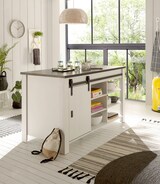 thumbnail of Furn.Design Küche mit Kochinsel in weiß Pinie und anthrazit Landhaus Küchenschrank Set 7-teilig Stove