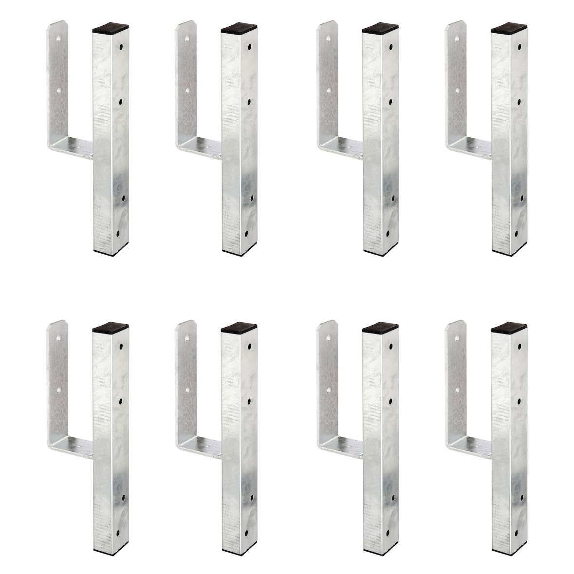 Alberts 8 x U-Pfostenträger für L- Randsteine, 91x230 mm, Höhe 200 mm, feuerverzinkt, zum Anschrauben