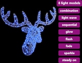 thumbnail of vidaXL Rentierkopf mit 140 LEDs Blau 60 cm Acryl
