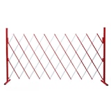 thumbnail of Absperrgitter HWC-B34, Scherengitter Zaun Schutzgitter ausziehbar, Alu rot-weiß ~ Höhe 153cm, Breite 32-265cm